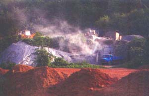 Air Pollution by stone quarrying and stone crushing along Nongpoh-Umsning road in Ribhoi District 